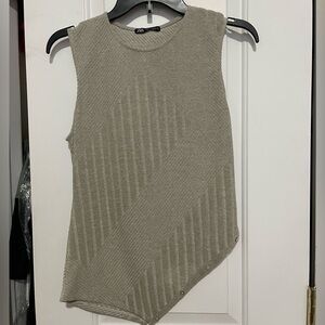 Zara Taupe Ribbed Tank Top